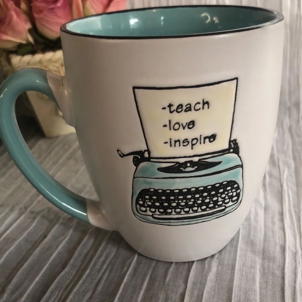 TEACHER 2 PACK soup leftovers microwave bowl with lid & ceramic coffee mug